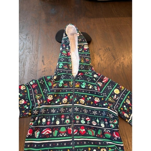Disney Parks Christmas 2020 Holiday Adult One Piece Pajamas - Picture 3 of 4